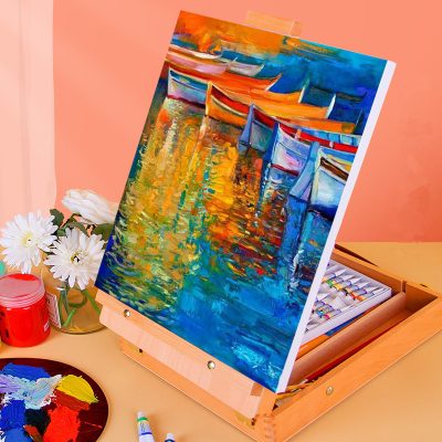 wooden desktop transform into an easel