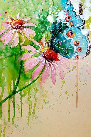 Butterfly On A Flower Paint By Numbers