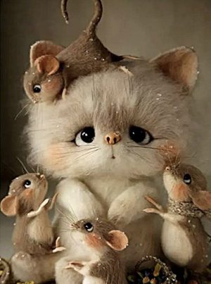 Cat And Mouses Animals Paint By Numbers