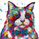 Cat with Wow Tie Animals Paint By Numbers