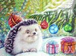 Christmas Hedgehog Paint By Numbers