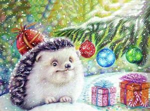 Christmas Hedgehog Paint By Numbers