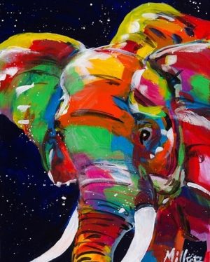 Colorful African Elephant Paint By Numbers