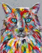 Colorful Fluffy Kitty Paint By Numbers