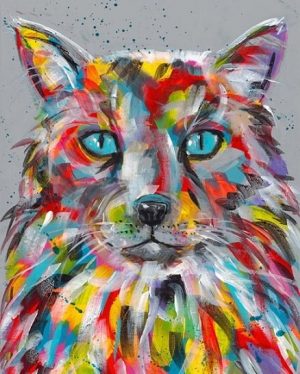 Colorful Fluffy Kitty Paint By Numbers