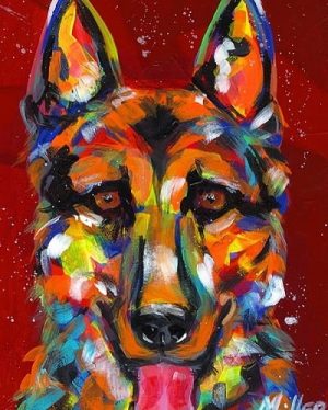 Colorful German Shepherd Paint By Numbers