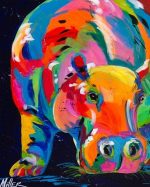 Colorful Hippo Paint By Numbers