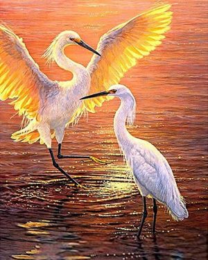 Cranes In Pond Paint By Numbers