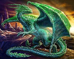 Green Dragon Paint By Numbers