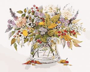 Autumn Plants Vase Paint By Numbers