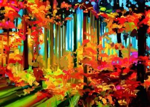 Abstract Colorful Forest Paint By Numbers