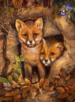 Fox Cubs Paint By Numbers