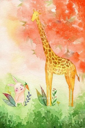 Giraffe And Rabbit Paint By Numbers