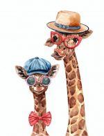 Cool Giraffe And Baby Paint By Numbers