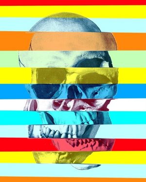 colorful glitch skull Paint By Numbers