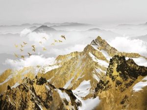 Golden Mountains Paint By Numbers