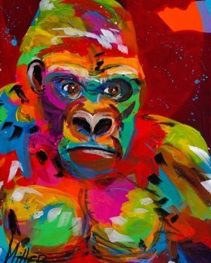 Colorful Gorilla Paint By Numbers