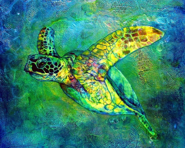 Green Turtle Paint By Numbers