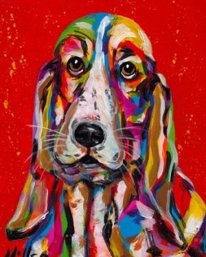 Colorful Bassett Dog Paint By Numbers