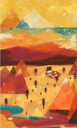Orange Mountains Landscape Paint By Numbers