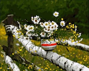 Daisies Vase Paint By Numbers