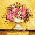Pink Peonies Vase Paint By Numbers