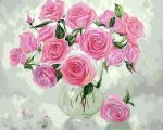 Pink Roses Vase Paint By Numbers