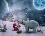 Polar Bears And Santa Paint By Numbers