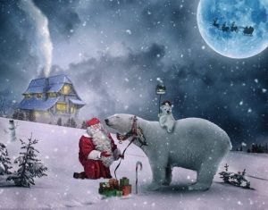 Polar Bears And Santa Paint By Numbers