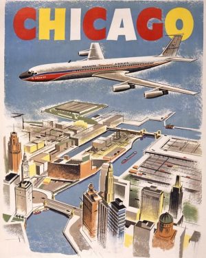 Retro Chicago Poster Paint By Numbers