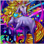 Purple Unicorn Paint By Numbers