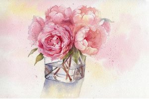 Peonies In Glass Paint By Numbers