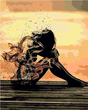 Sad Girl Sitting Alone People Paint By Numbers