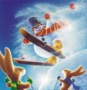 Snowman Skiing Paint By Numbers