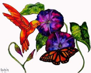 Hummingbird On Flowers Paint By Numbers