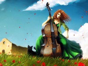 Woman Playing Bass Cello People Paint By Numbers