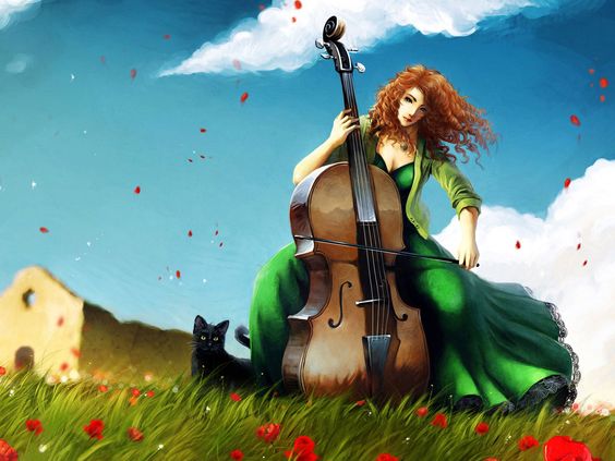 Woman Playing Bass Cello People Paint By Numbers