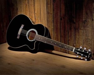 Black Guitar Paint By Numbers