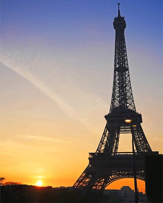 Eiffel Tower Sunset Paint By Numbers