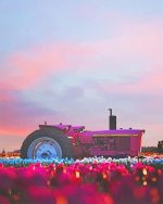 Pink Tractor Paint By Numbers