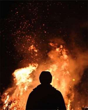 Fire Man Silhouette Paint By Numbers