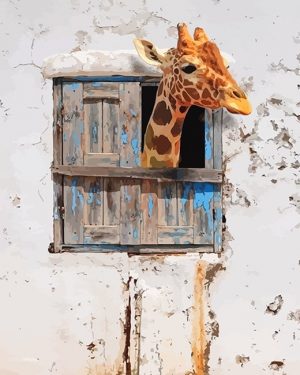 Giraffe In Window Paint By Numbers