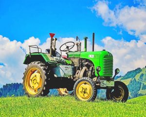 Tractor In Field Paint By Numbers