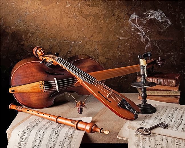 Still Life with Viola and Pochette Paint By Numbers