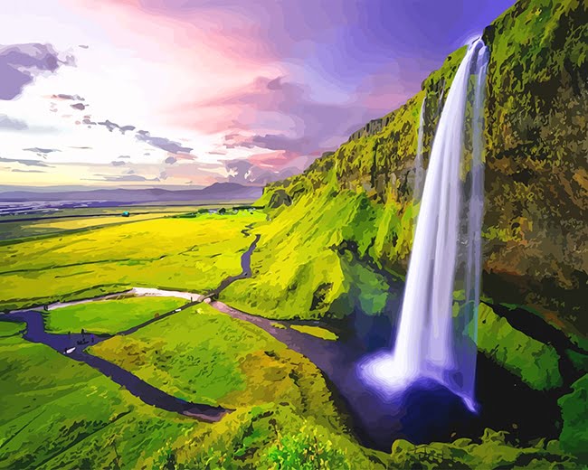 Seljalandsfoss Waterfall Paint By Numbers
