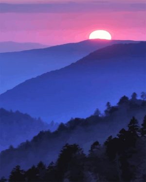 Sunset Over Mountains Paint By Numbers