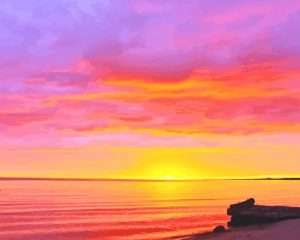 Orange Pink Sunrise Paint By Numbers