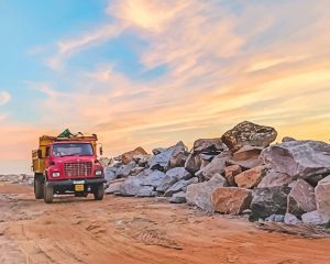 Red Dump Truck Paint By Numbers