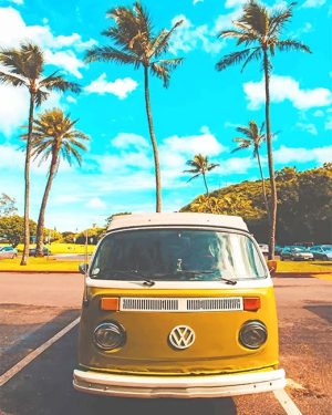 Yellow VW Van Paint By Numbers