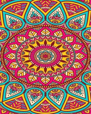 Colorful Mandala Paint By Numbers
